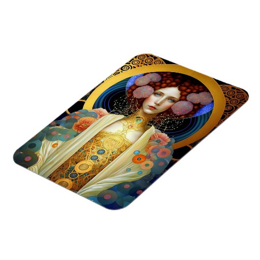 Klimt Geïnspireerde koningin Goddess Fantasy Art Magneet (Linkerzijde)