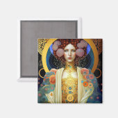 Klimt Geïnspireerde koningin Goddess Fantasy Art Magneet (Voorkant / Achterkant)
