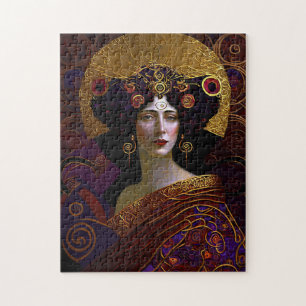 Klimt Geïnspireerde koningin Goddess Jigzaag Puzzl Legpuzzel