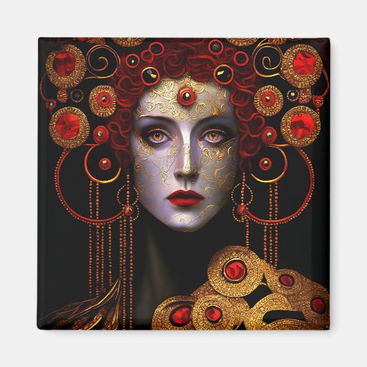 Klimt Geïnspireerde koningin Goddess Magneet (Voorkant)