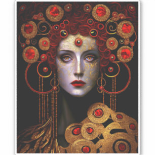 Klimt Geïnspireerde koningin Goddess Sticker