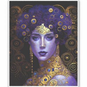 Klimt Geïnspireerde Koningin Goddess Sticker