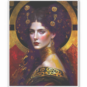 Klimt Geïnspireerde Koningin Goddess Sticker