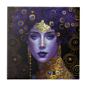 Klimt Geïnspireerde koningin godin-keramische Tege Tegeltje