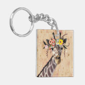 Klimt Giraffe | Bodemteelt Sleutelhanger (Voorkant Links)