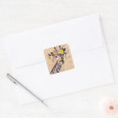 Klimt Giraffe | Bodemteelt Vierkante Sticker (Envelop)