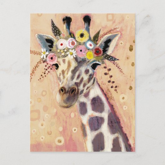Klimt Giraffe | In bloemen toegevoegd Briefkaart (Voorkant)