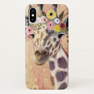 Klimt Giraffe   In bloemen toegevoegd iPhone X Hoesje