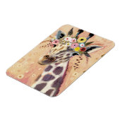 Klimt Giraffe | In bloemen toegevoegd Magneet (Linkerzijde)
