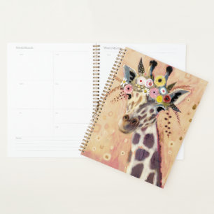 Klimt Giraffe In bloemen toegevoegd Planner
