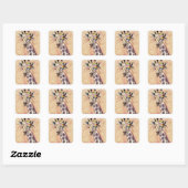 Klimt Giraffe | In bloemen toegevoegd Vierkante Sticker (Vel)