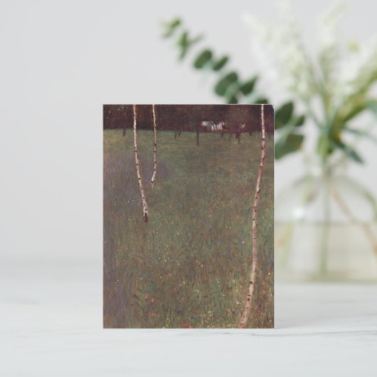 Klimt, Gustav Bauernhaus mit Birken 1900 Technique Briefkaart (Staand voorkant)