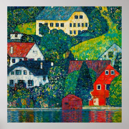 Klimt "Huizen bij Unterach aan de Attersee" Poster (Voorkant)