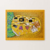 Klimt Kiss Gold Cat spoof jigsaw puzzle (Horizontal)