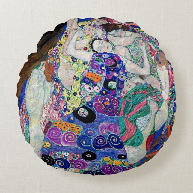 Klimt La Vierge Coussin Rond Art (Devant)