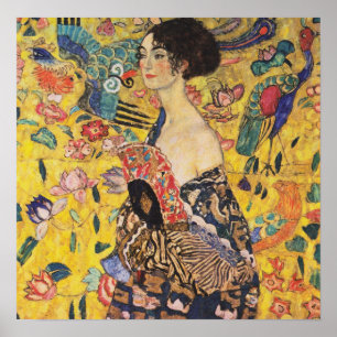 Klimt - Lady with Fan Poster