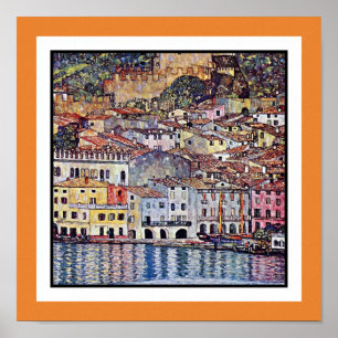 Klimt Malcesine op Lake Garda - Kleur Lijst verand Poster