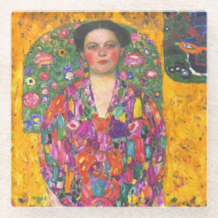 Klimt Portret van Eugenia Primavesi Glazen Onderzetter