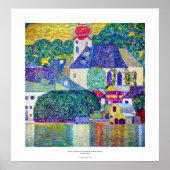 Klimt St Wolfgang kerk in Unterach op meer Atter Poster (Voorkant)