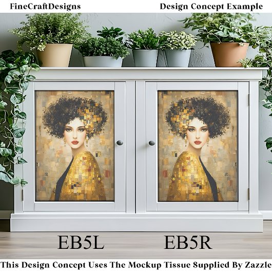 Klimt stijl portret vrouw in goud EB5R decoupage Tissuepapier