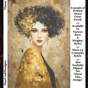Klimt Stijl Portret Vrouw in Goud EB5R Decoupage Tissuepapier