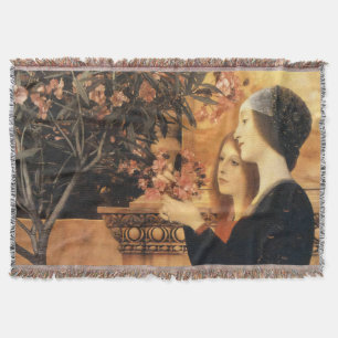Klimt Twee meisjes met oleander art nouveau Deken