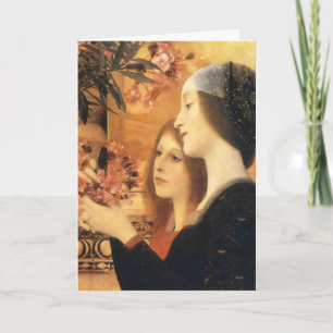 Klimt Twee meisjes met oleander in art-nouveaustij Kaart