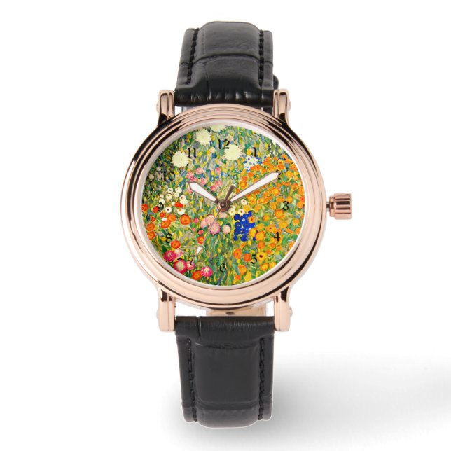 Klimt - Vloertuin 1907 Horloge (Voorkant)