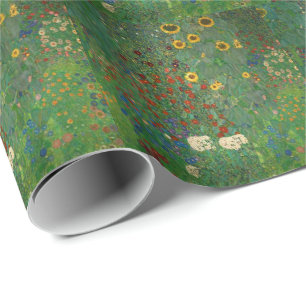 Klimt "Vloertuin" Tuinbloemen Cadeaupapier