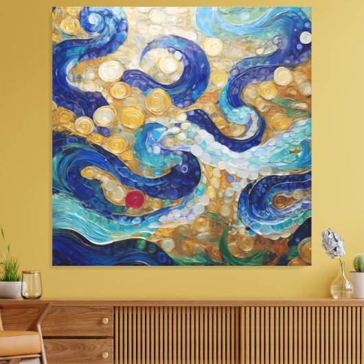 Klimt Water Serpents Canvas Afdruk (Insitu (Woonkamer))