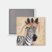 Klimt Zebra | Bodemteelt Magneet (Voorkant / Achterkant)