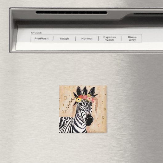 Klimt Zebra | Bodemteelt Magneet (Insitu (Vaatwasser))