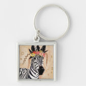 Klimt Zebra | Bodemteelt Sleutelhanger (Voorkant)