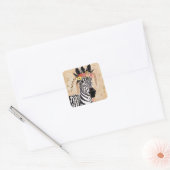 Klimt Zebra | Bodemteelt Vierkante Sticker (Envelop)