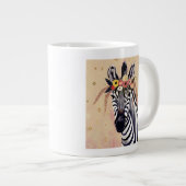 Klimt Zebra | In bloemen toegevoegd Extra Grote Beker (Voorkant rechts)