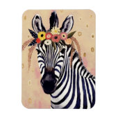 Klimt Zebra | In bloemen toegevoegd Magneet (Verticaal)
