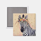 Klimt Zebra | In bloemen toegevoegd Magneet (Voorkant / Achterkant)