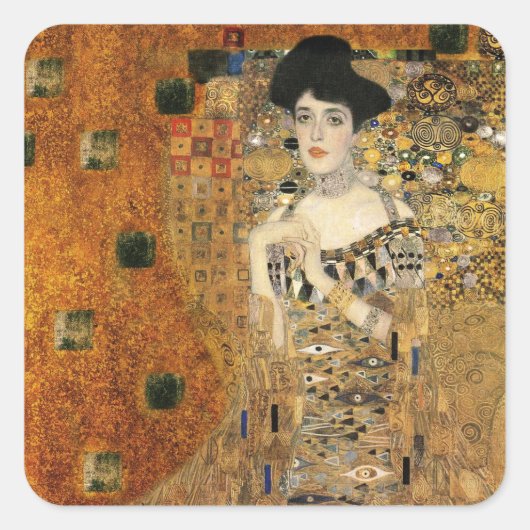 Klimt's portret van Adele Bloch-Bauer Vierkante Sticker (Voorkant)