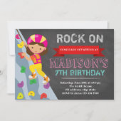 Klimuitnodiging voor Girl rock Kaart (Voorkant)