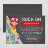 Klimuitnodiging voor Girl rock Kaart (Voorkant / Achterkant)