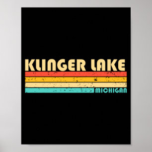 Klinger meer Michigan grappige vissen kamperen zom Poster