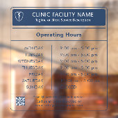 Kliniek Openingstijden Navy Blauwe Raamfolie Raamsticker (Vel 2)