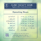 Kliniek Openingstijden Navy Blauwe Raamfolie Raamsticker (Vel 3)