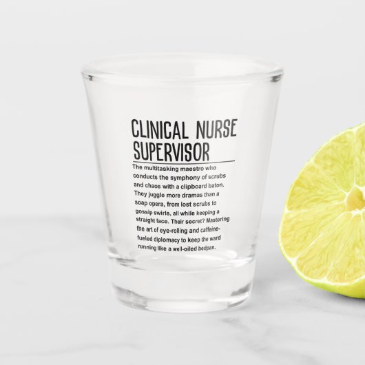 Klinisch verpleegkundige supervisor shot glas (Voorkant)