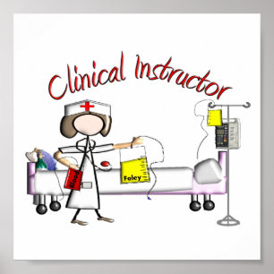 Klinische instructeur Art Poster - Ingegraveerde s