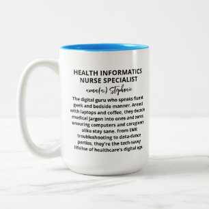 Klinische Nurse Health Informatics Nurse Specialis Tweekleurige Koffiemok