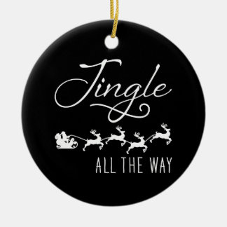 Klink alle Weg-Kerstmans slee Kerstmis Zwart Keramisch Ornament