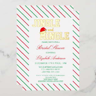 Klink en meng kerst bruiloftborrel folie uitnodiging