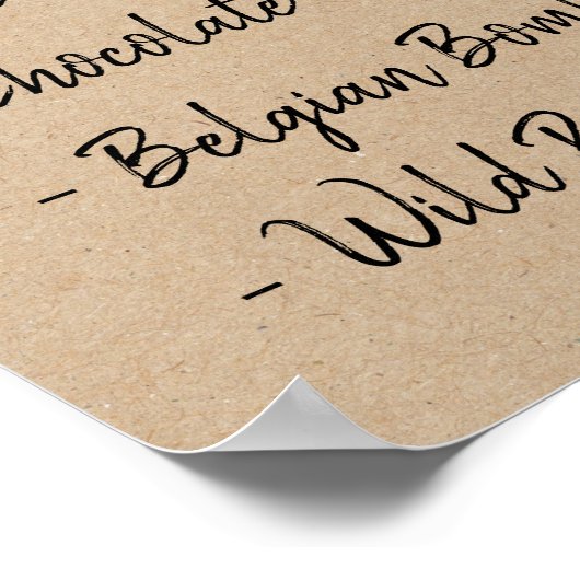 Klinken en Drinken Bruiloft Trouwfeest Bier Menu Poster (Hoek)