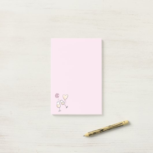 Klinkende champagneglazen post-it® notes (Op bureau)